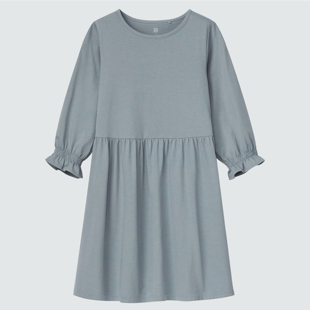 Uniqlo Smooth Cotton 3/4-Sleeve Kids Dress